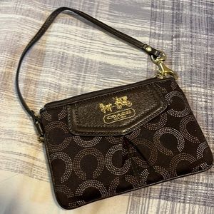 Coach mini clutch in brown colour